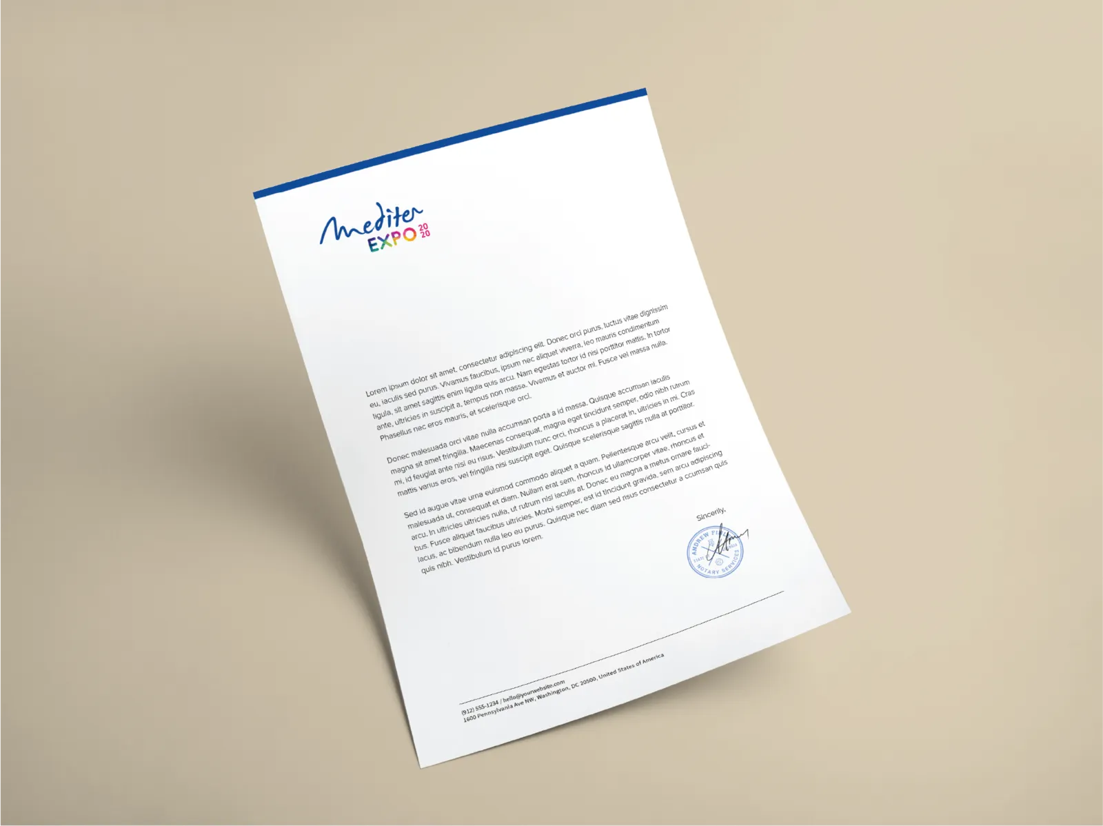 Mediter Expo letterhead