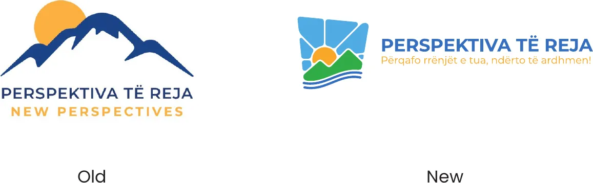 The previous New Perspectives logo beside the new one